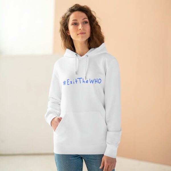 White Exit the WHO hoodie - Ann Gibbons